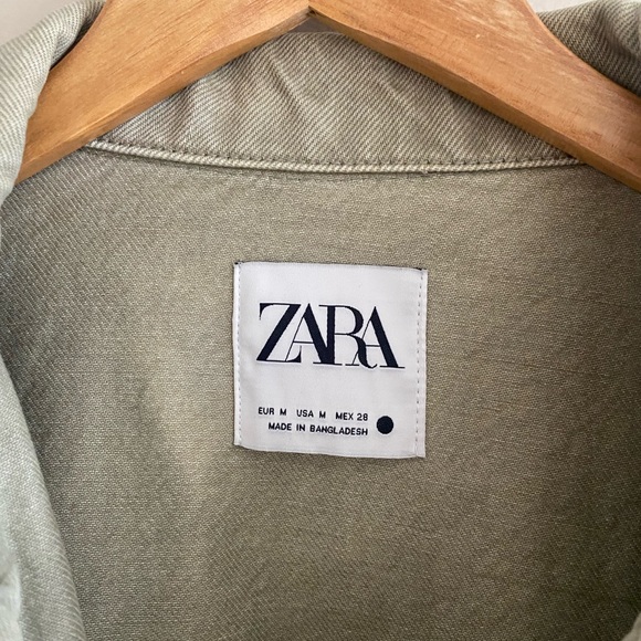 Light green Zara army jacket top - Picture 7 of 7